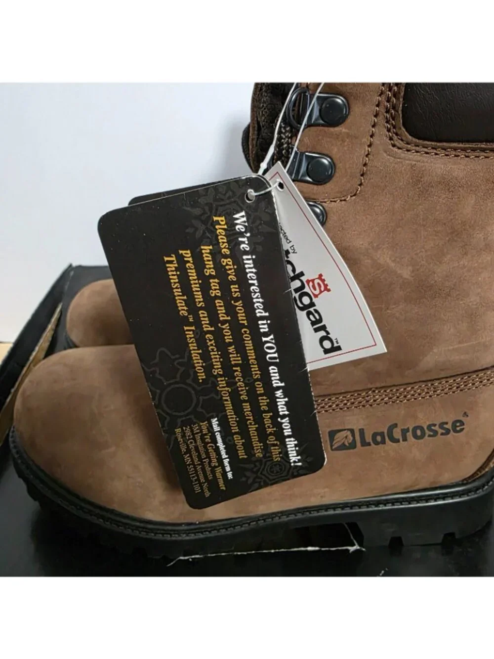 LaCrosse 400G Thinsulate Insulated Work Boots Mens 8 Brown USA Made NIB